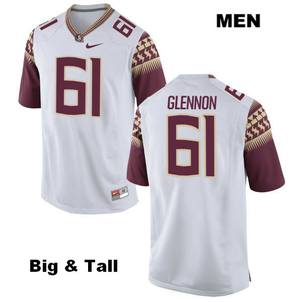 Men's NCAA Nike Florida State Seminoles #61 Grant Glennon College Big & Tall White Stitched Authentic Football Jersey AMD6369UI